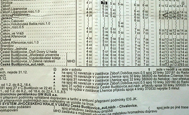 ホラショヴィツェ行きバス時刻表