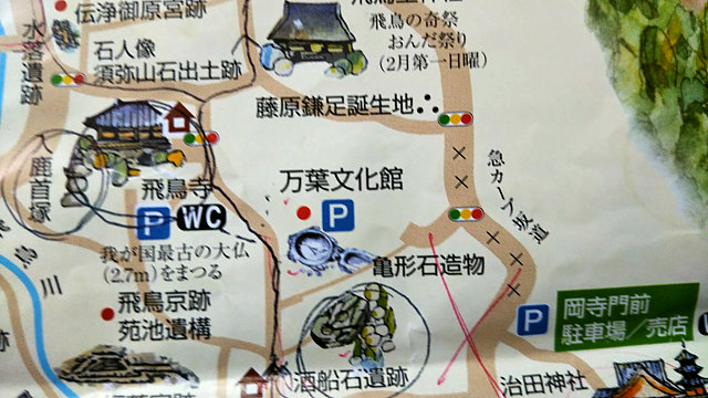 明日香レンタサイクルの地図